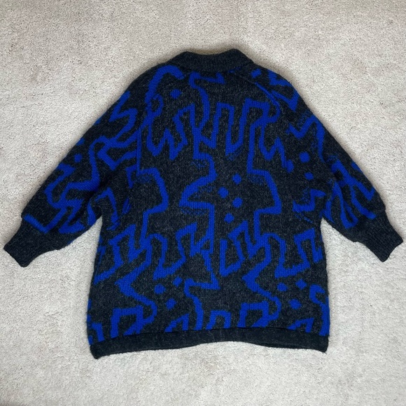 Vintage Aurora International by Abbmoor Chunky Knit Abstract Design Jacket - Picture 6 of 14